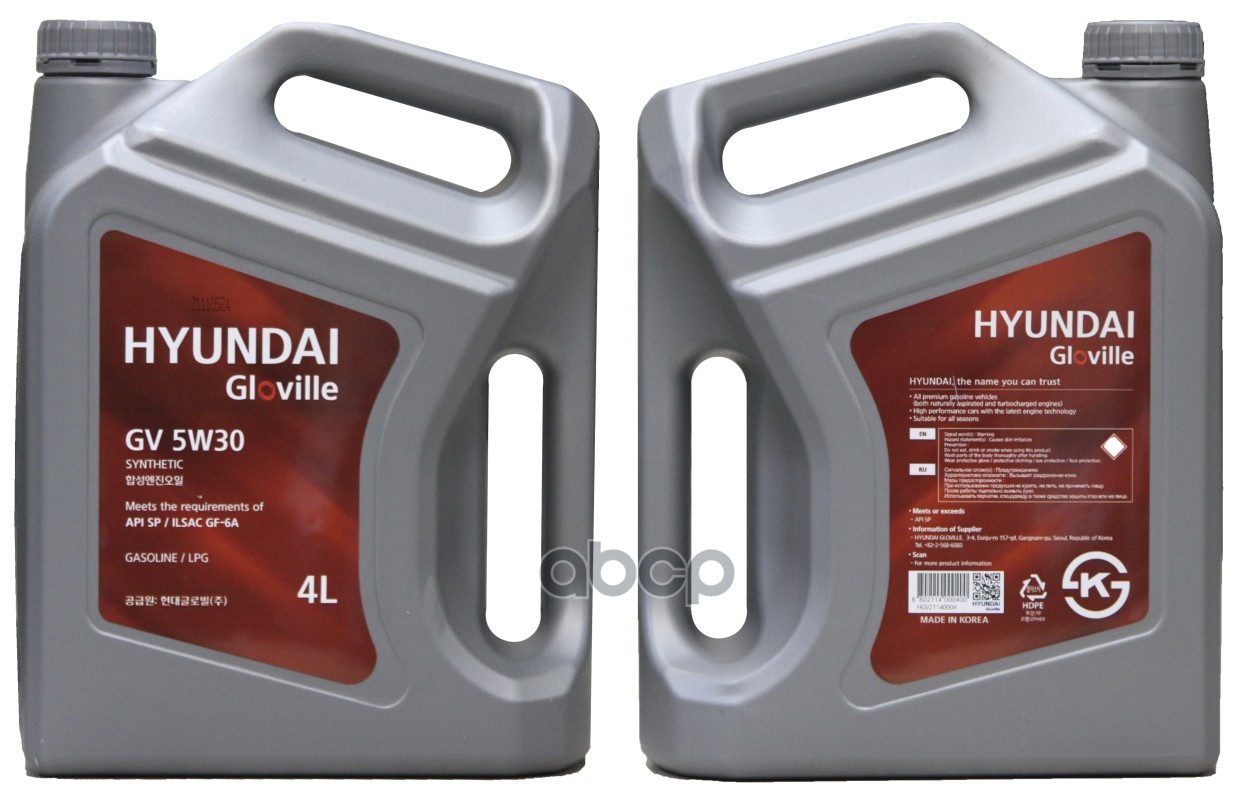 Моторное Масло Hyundai Gloville Gv 5W-30 4 Л. Hyundai-KIA 21130004