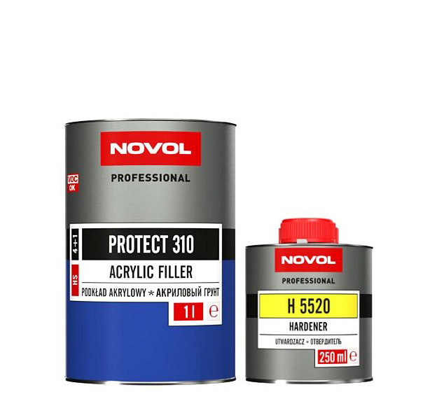 NOVOL 37141 Грунт Novol акриловый 4+1 HS Protect 310 черный 1 л (БЕЗ ОТВЕРДИТЕЛЯ, нужен от