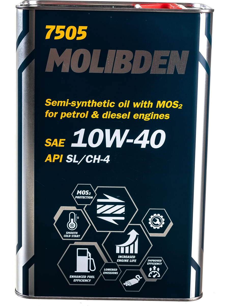 Моторное масло MANNOL полусинтетическое MOLIBDEN 10W40 4л