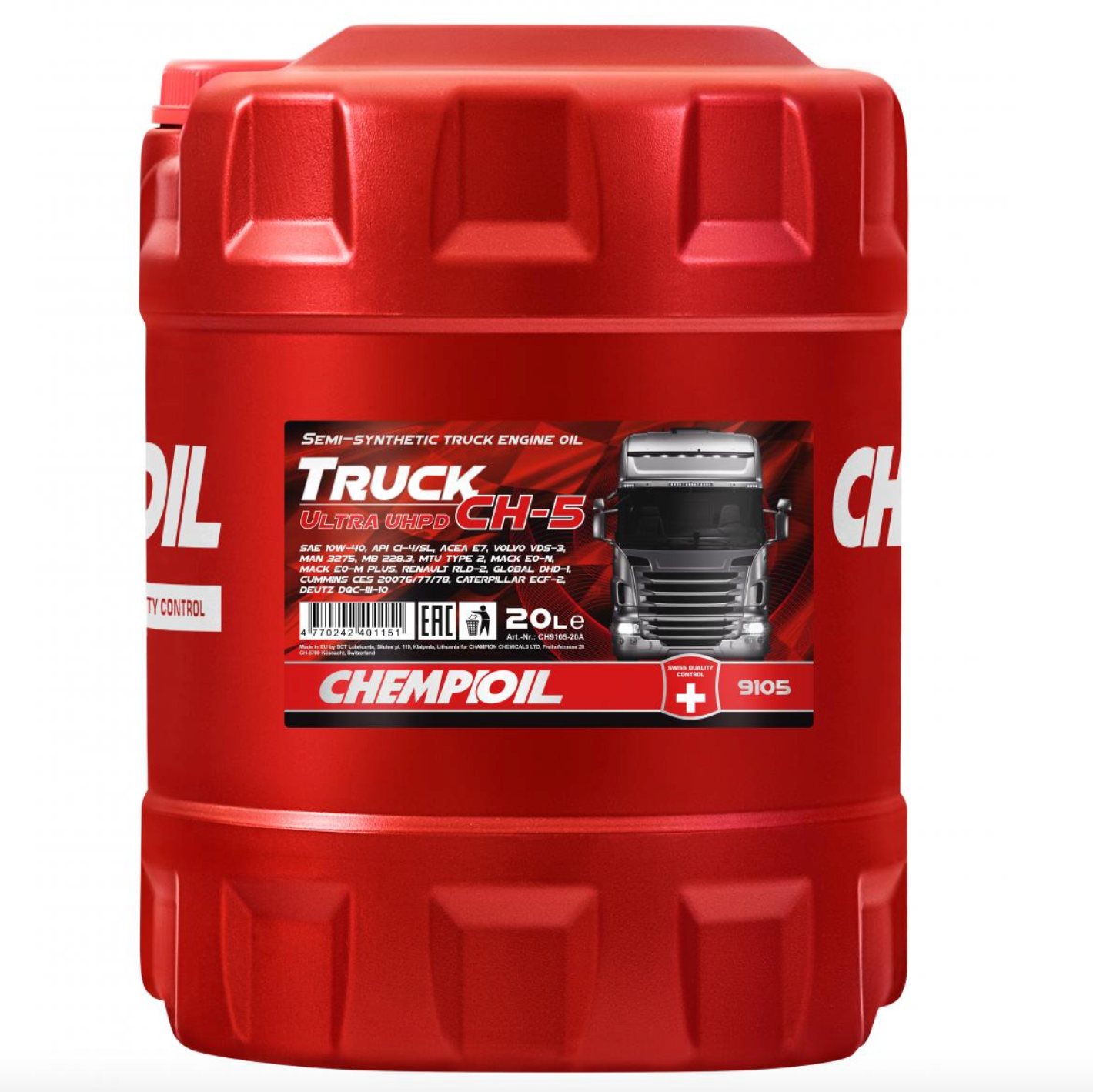 10W-40 CH-5 TRUCK Ultra UHPD, CI-4/SL, CI-4 Plus, 10л полусинт. мотор. масло