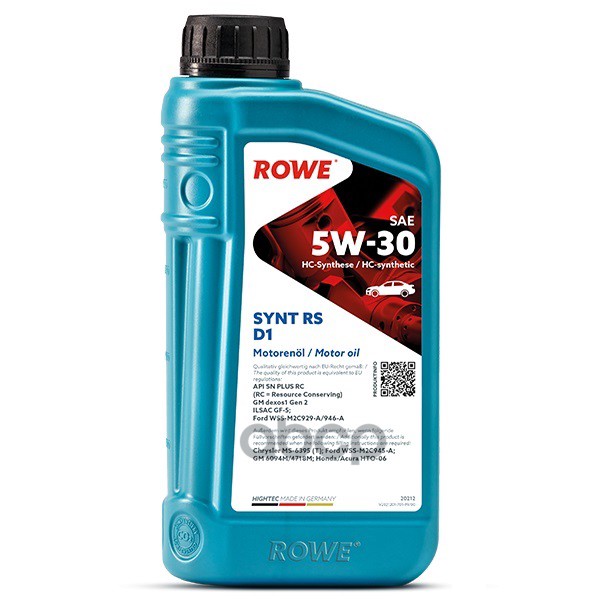 Моторное масло ROWE Hightec Synt Rs D1 5W30 1л