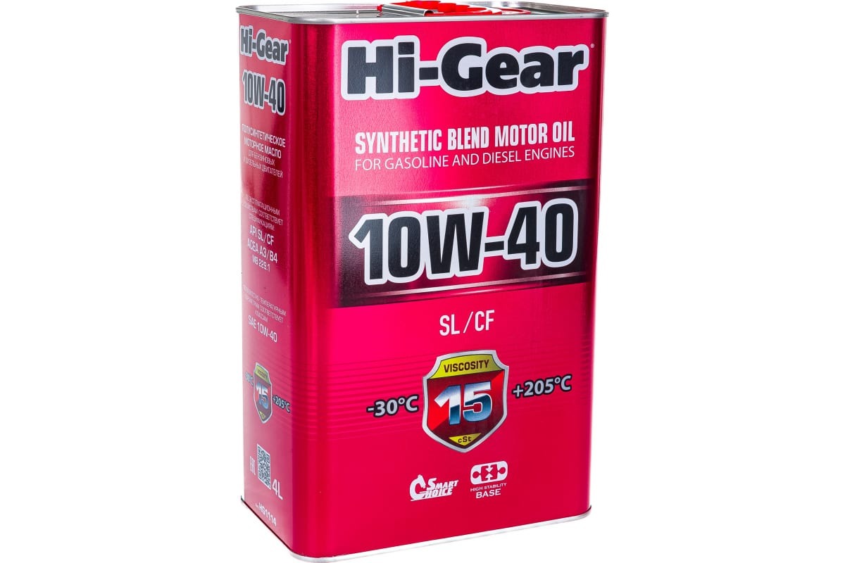 Моторное масло Hi-Gear полусинтетическое Hg1114 Sl/Cf 10w40 4л