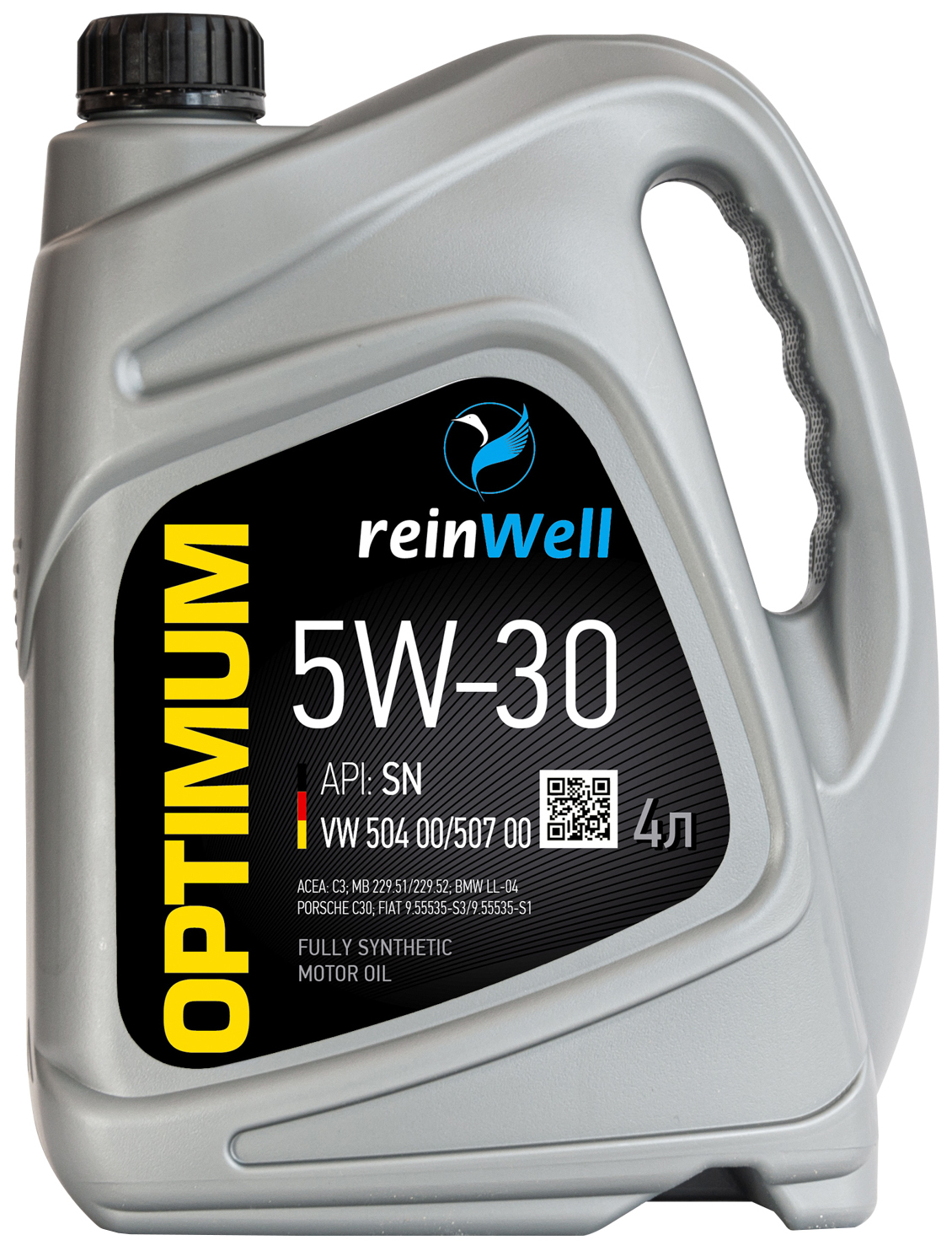 Моторное масло ReinWell 5W30 Api Sn, Vw 504.00/507.00 4л