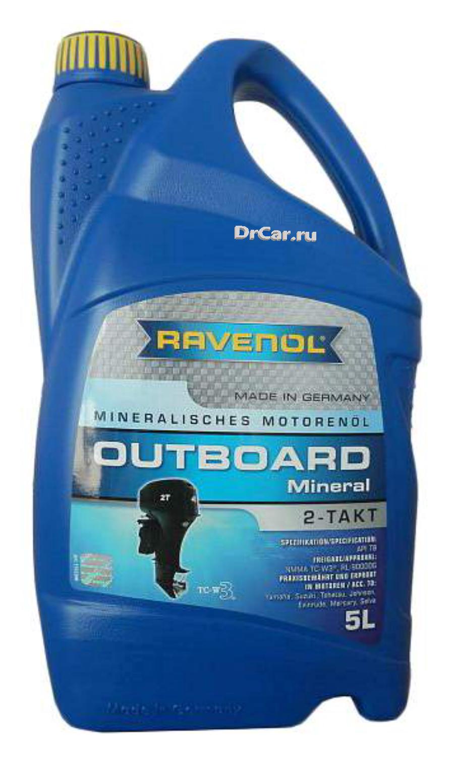 Моторное масло Ravenol для 2Т лод.моторов Outboard 2T Mineral new 5л
