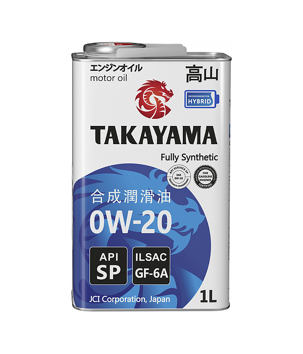 Моторное масло TAKAYAMA синтетическое SAE 0W20 ILSAC GF-6 API SP 1л