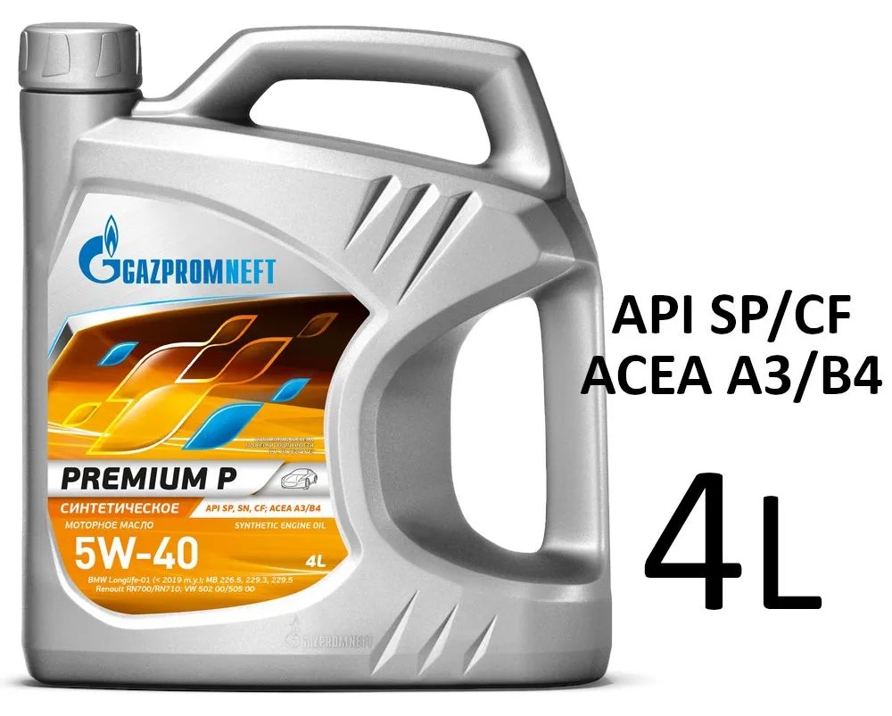 Масло моторное Gazpromneft Premium P 5W-40 синтетическое 4 л 253140703 1шт