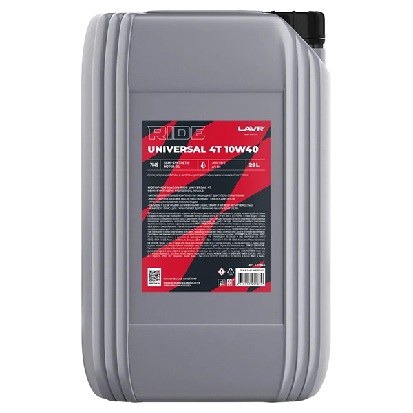 Моторное масло RIDE UNIVERSAL 4T 10W-40 SM LAVR МОТО 20л