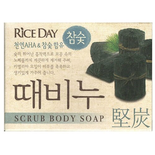 Lion Мыло кусковое CJ Rice Day древесный уголь, 100 г