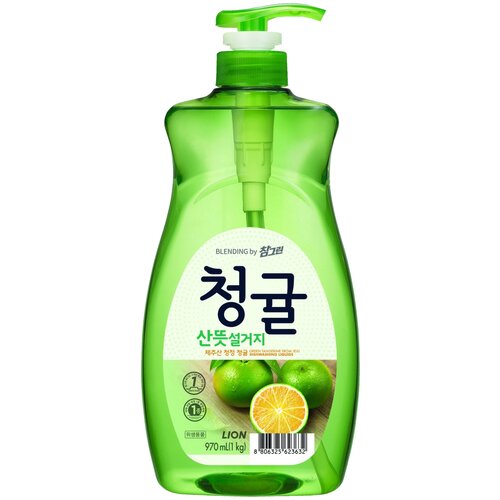 Lion Жидкость для мытья посуды Chamgreen Зеленый цитрус сменный блок, 0.97 л, 1 кг