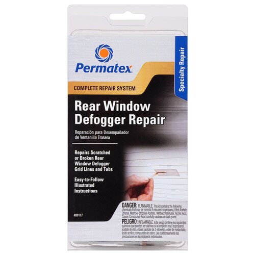 Клей для ремонта автомобиля Набор для ремонта автомобиля PERMATEX Complete Rear WindowDefogger Repair Kit 09117 коричневый/бежевый/оранжевый