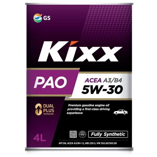 Синтетическое моторное масло Kixx PAO A3/B4 5W-30, 4 л