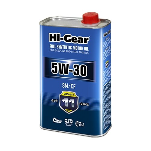 Синтетическое моторное масло Hi-Gear 5W-30 SM/CF, 1 л