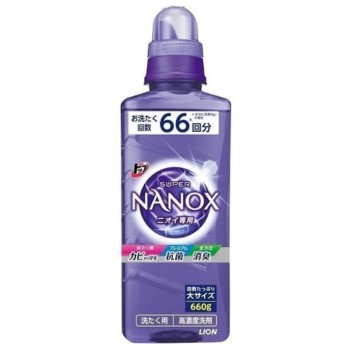 LION Гель для стирки TOP Super NANOX концентрат для контроля за неприятными запахами 660 гр.