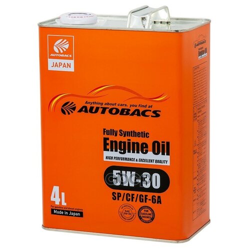AUTOBACS Масло Моторное Синтетическое "Engine Oil 5w-30", 4л