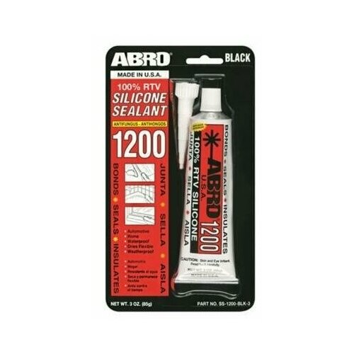 Герметик силиконовый черный, производство США, 85гр. ABRO SS-1200-BLK-3