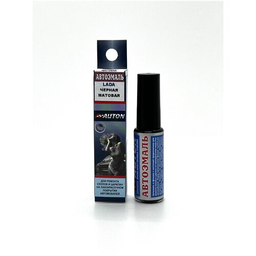 Краска для сколов во флаконе с кисточкой Auton, цвет Черный матовый, автоэмаль Автон 8 мл