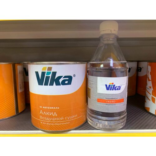 Эмаль Алкид Vika-60 Белый 040 0.8 кг. + Разбавитель VIKA-60 0,35кг. Комплект