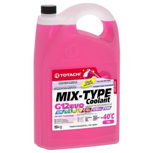 Антифриз, Готовый Раствор Mix-Type Coolant G12evo -40°c Розовый 5кг TOTACHI арт. 46805