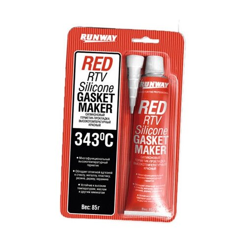 Герметик-прокладка RUNWAY, силикон, красный, 85 г