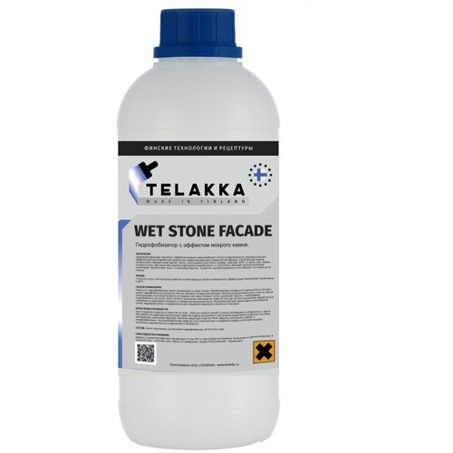 Пропитка с эффектом мокрого камня,гидрофобизатор для вертикальных каменных поверхностей,фасадов TELAKKA GIDROFOB WET STONE FACADE 1л