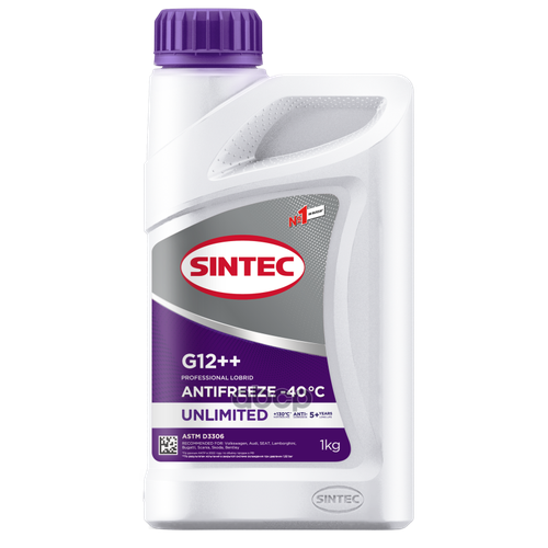 Антифриз Готовый Лобридный Фиолетовый Unlimited G12++ 1Кг SINTEC арт. 990565