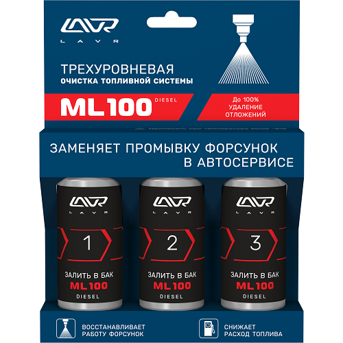 Присадка в топливо /дизель/ 3*120 мл МЛ-100 Трехуровневая (набор)