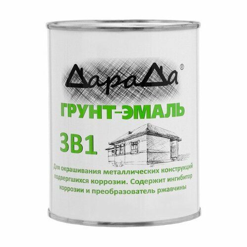 Грунт-эмаль 3 в 1 быстросохнущий (Дарада) (ГОСТ) синий 0,8 кг 9669897