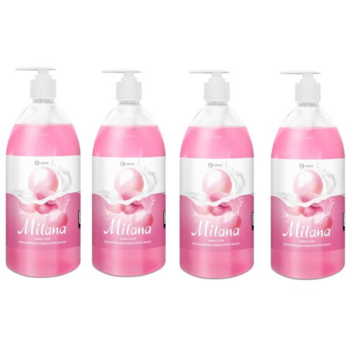 Grass Крем-мыло жидкое Milana Fruit Bubbles, 4 уп., 4 шт., 1 л