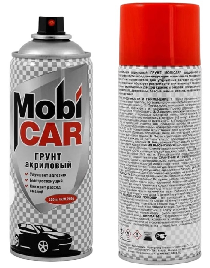 Грунт акриловый MobiCAR аэрозольный 520 мл белый