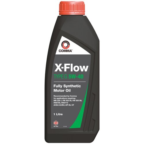 COMMA XFG5L Масло моторное 5W40 COMMA 5л синтетика XFLOW TYPE G