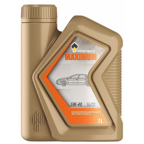 Моторное масло роснефть Maximum 5W-40 рнпк, полусинтетическое, 1 л