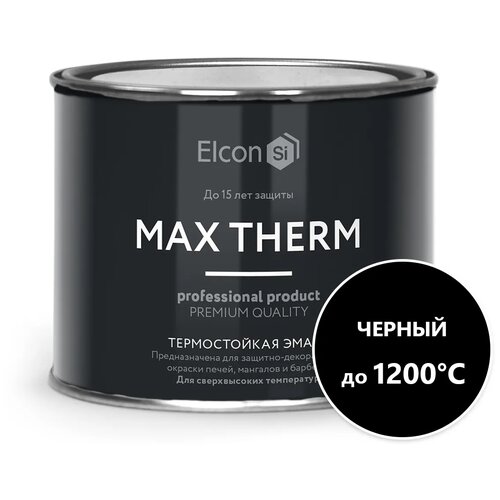 Эмаль термостойкая Elcon Max Therm антикоррозийная до 1200 С чёрный 0,8 кг