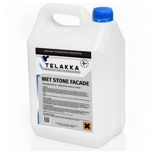 Пропитка с эффектом мокрого камня ,гидрофобизатор для вертикальных каменных поверхностей ,фасадов TELAKKA GIDROFOB WET STONE FACADE 5л