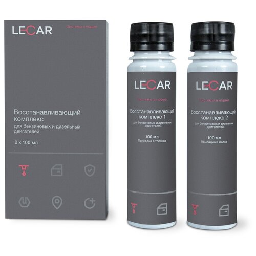 Присадка для бензиновых и дизельных двигателей Lecar 2*100 флакон, LECAR000031411 (1 шт.)