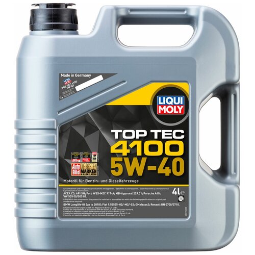 Моторное масло LIQUI MOLY Top Tec 4100 5W-40 НС-синтетическое 4