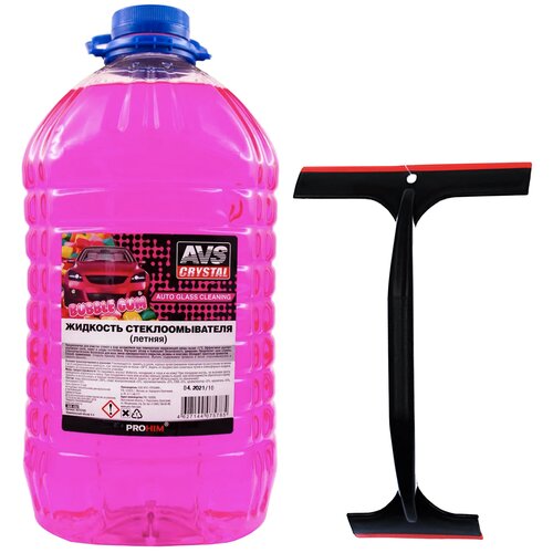 Жидкость стеклоомывателя летняя 5л AVS AVK-662 омывайка для машины + Водосгон для автомобиля двусторонний NG 25.5х16х9см A07578S/729-011