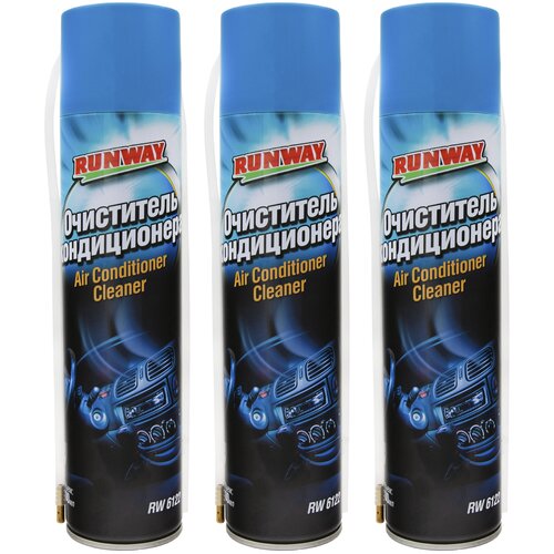 Очиститель кондиционера автомобиля и системы вентиляции RUNWAY 0,3 л (пенный аэрозоль) очиститель автокондиционера / комплект из 3 шт RW6122(3)