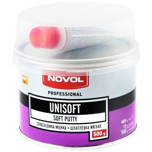 Шпатлевка автомобильная полиэфирная Novol Professional Soft Putty 500 г UNISOFT + отвердитель Betox-50PC туба 15 г (шпатлевка автомобильная) 1151