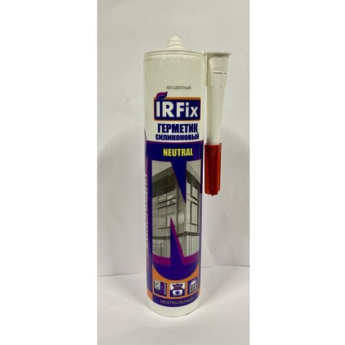 Герметик силиконовый нейтральный IRFix. Нейтрален к металлам и щелочным поверхностям (алюминий, цинк, медь) 310мл бесцветный