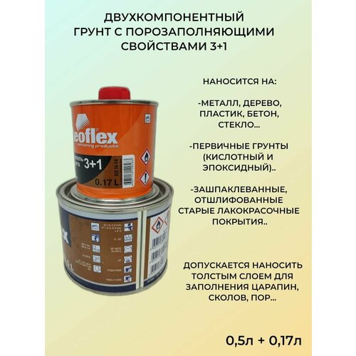 Акриловый порозаполняющий двухкомпонентный грунт 3+1