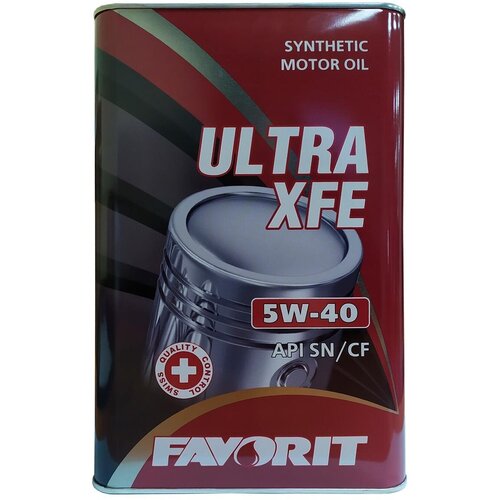 Моторное масло Favorit Ultra XFE, SAE 5W-40, API SN/CF, синтетическое, 5 л.