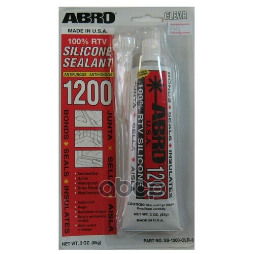 Герметик Силиконовый Прозрачный 85гр Abro Ss-1200-Clr-3 (Производство Сша)