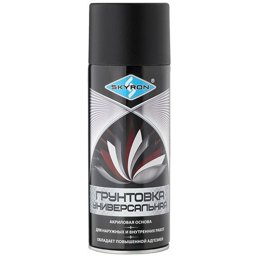 Грунтовка универсальная акриловая SKYRON, черная, 520 мл.. В наборе 1шт.