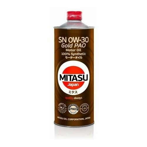 MJ1031 Масло моторное Mitasu Gold PAO SN 0W-30, 1 л