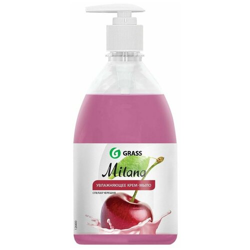 GRASS Жидкое крем-мыло Milana спелая черешня с дозатором, 500 мл