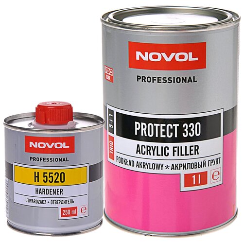 Грунт акриловый Novol PROTECT 330 5+1 TRIO, чёрный, 1 л 37343