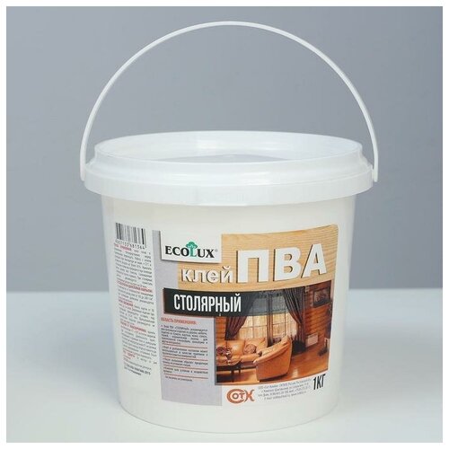 Клей ПВА ECOLUX столярный 1 кг 6783355
