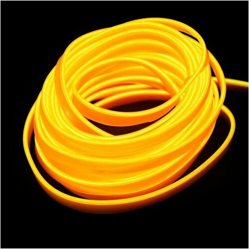 Неоновая нить Cartage для подсветки салона, адаптер питания 12 В, 2 м, желтый