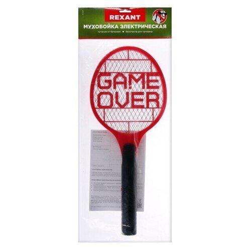 Средства от лесных насекомых/ Мухобойка электрическая GAME OVER EDITION, 2xAA (не в компл.), черно-красная