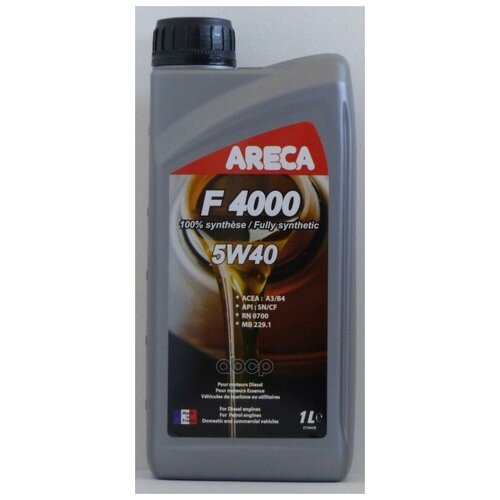 Areca Areca F4000 5w40 (1l)_масло Моторное!Синтacea A3/B4, Api Sn/Cf, Mb229.3, Rn0700, Vw 502.00 /505.00